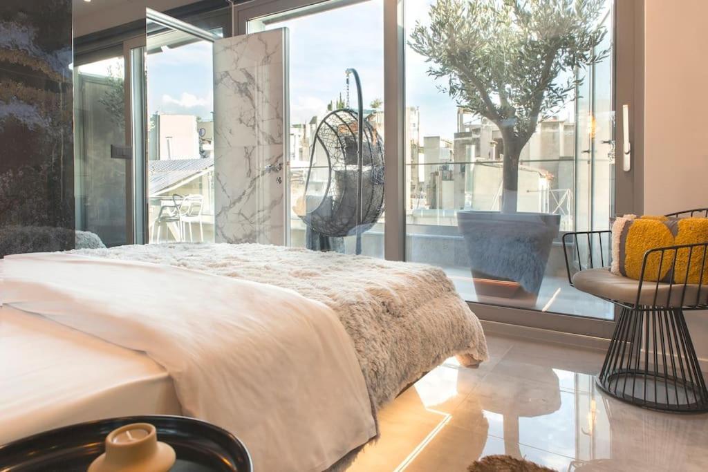 Luxury Acropolis View Apartment-Living Stone Black Pearl Ateny Zewnętrze zdjęcie